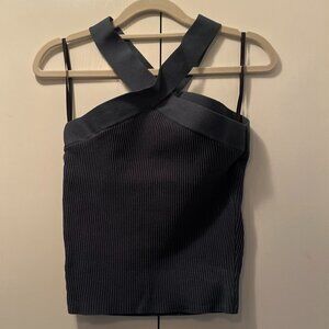 Babaton sculpt knit criss cross cropped tank